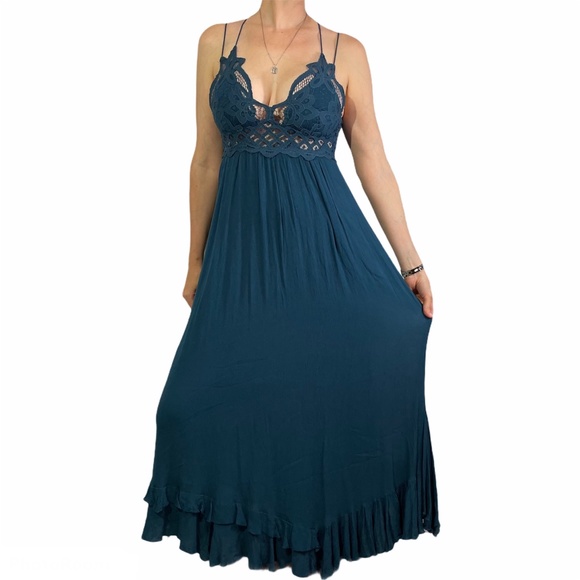 Free People Dresses & Skirts - FREE PEOPLE One Adella Maxi Slip Dress Small